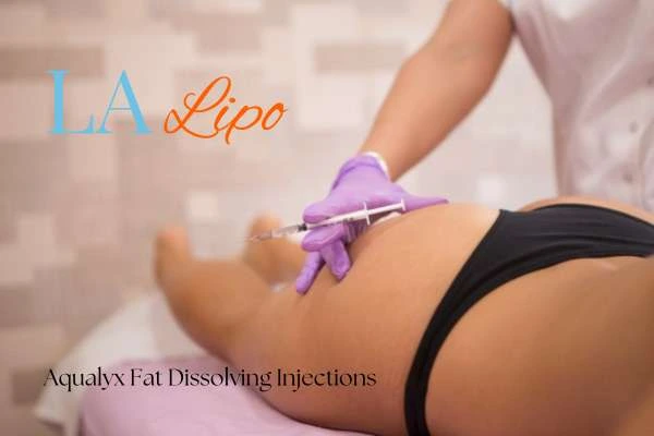 Woman having fat dissolving injections Lutterworth on thighs