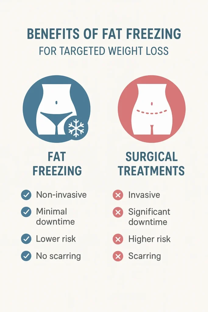 graphic showing the benefits of fat freezing Lutterworth