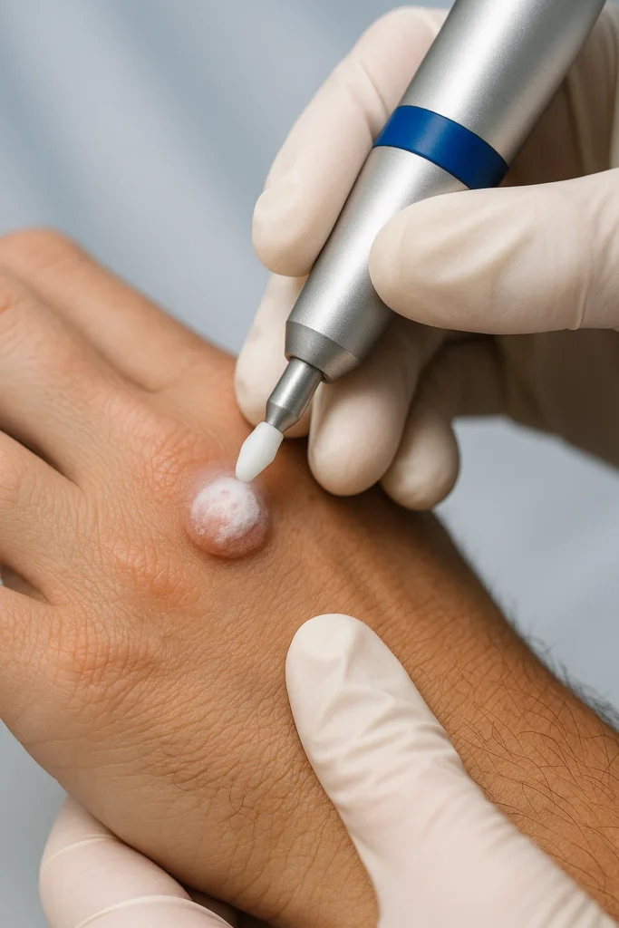 example of wart removal Lutterworth using cryopen