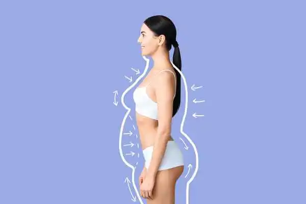 image of woman experiencing fat reduction treatment Lutterworth