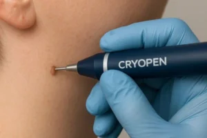 Person receiving skin tag removal Lutterworth